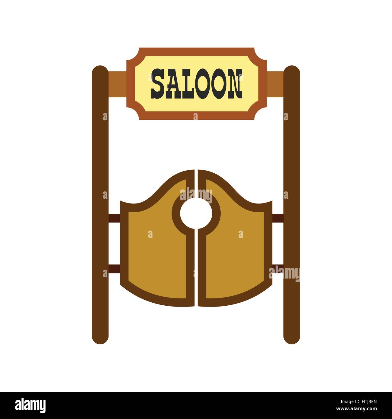 Old western swinging saloon doors icon Stock Vector