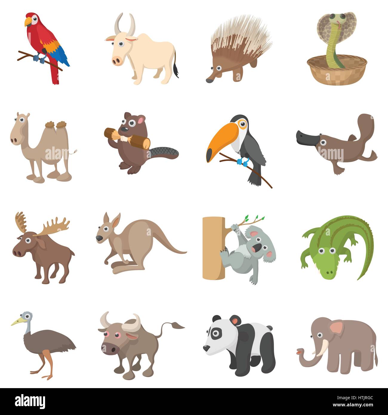 Animal icons set, cartoon style Stock Vector Image & Art - Alamy