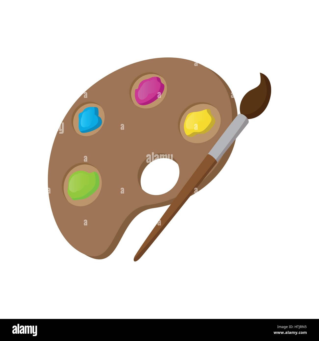 Art palette with paint brush icon, cartoon style Stock Vector Image ...