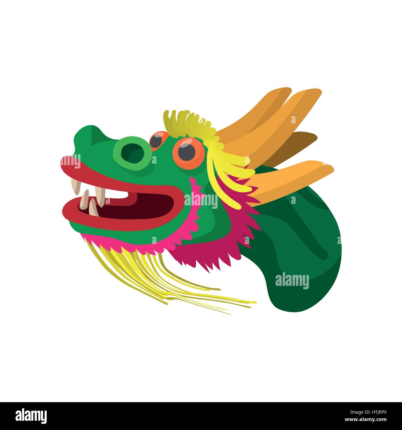 Head a chinese dragon icon, cartoon style Stock Vector