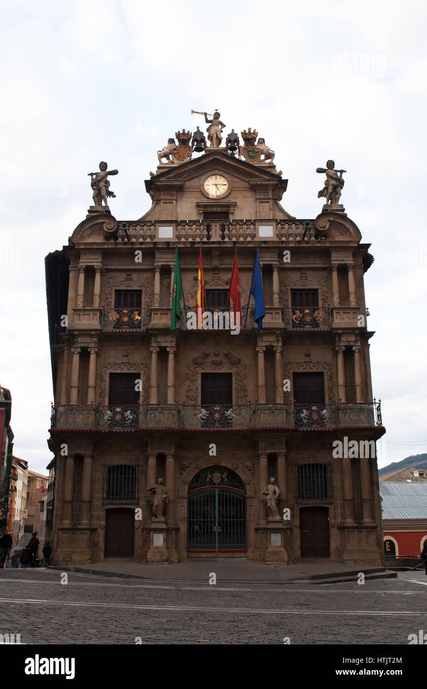 The Town Hall of Pamplona in Plaza Consistorial, seat of municipal