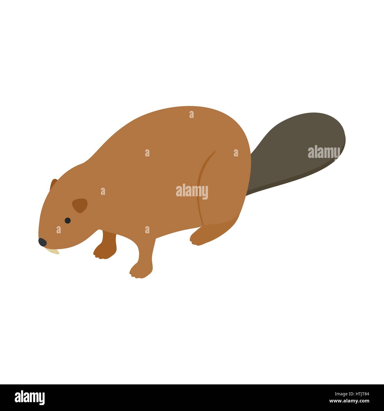 Beaver icon, isometric 3d style Stock Vector