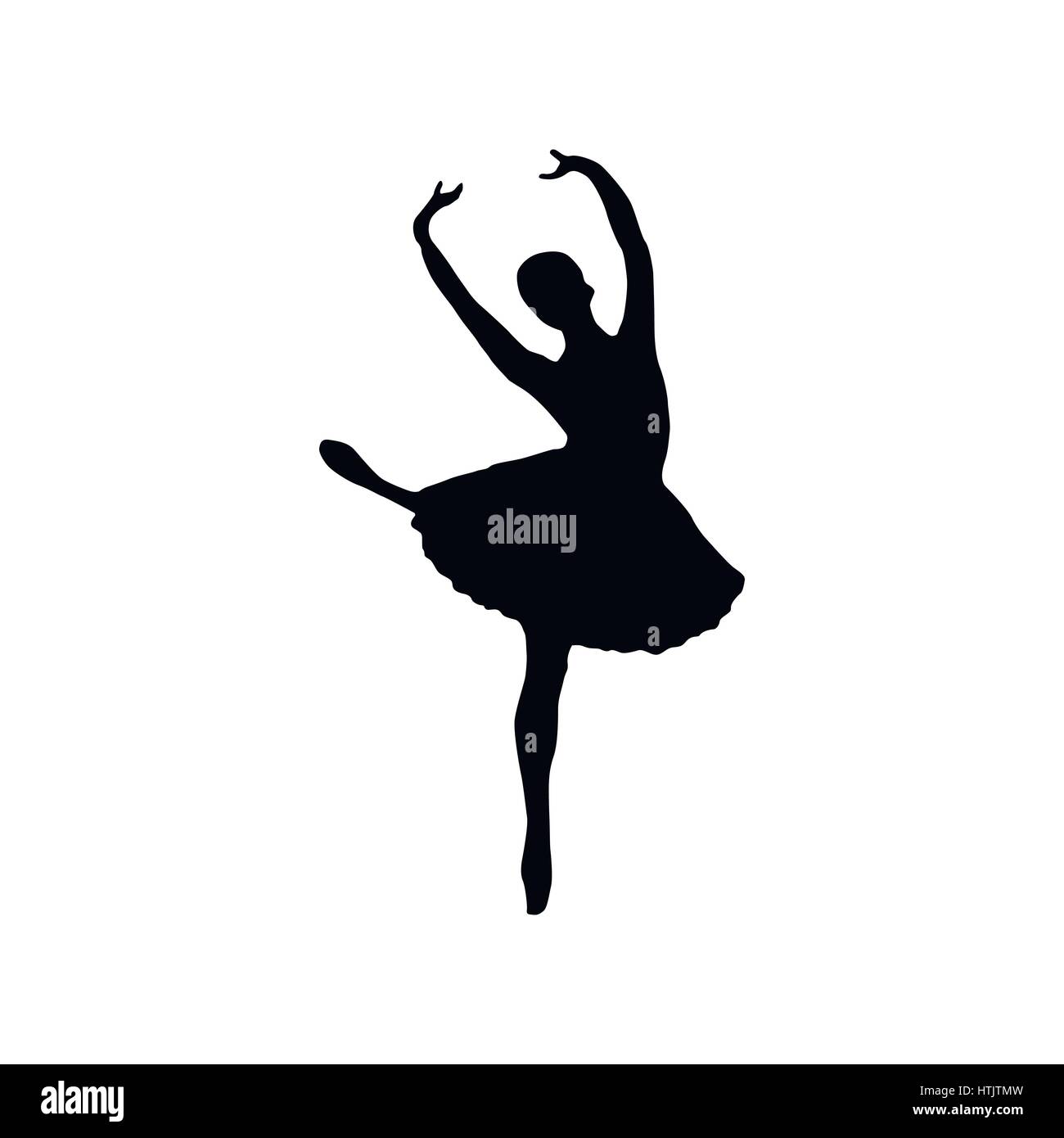 Ballerina Silhouette Black Stock Vector Image Art Alamy