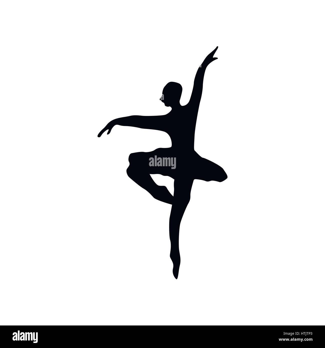 Ballerina Silhouette Black Stock Vector Image Art Alamy
