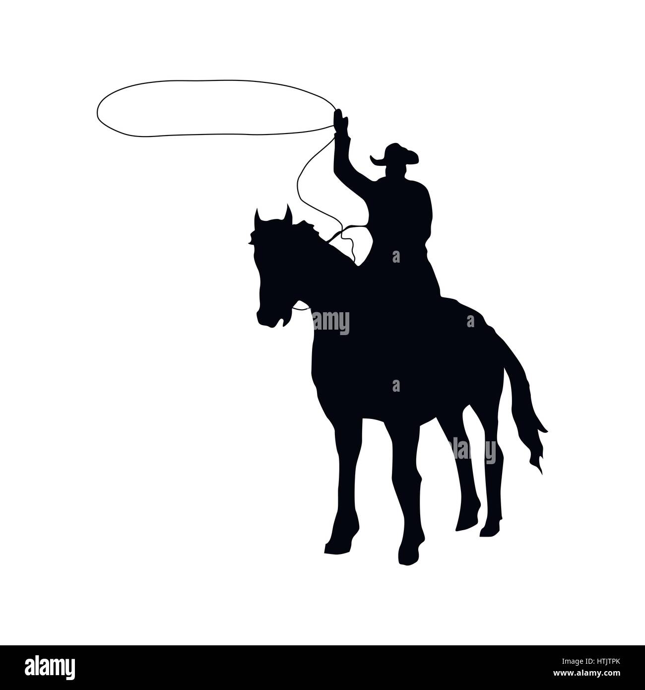 Cowboy silhouette black Stock Vector Image & Art - Alamy