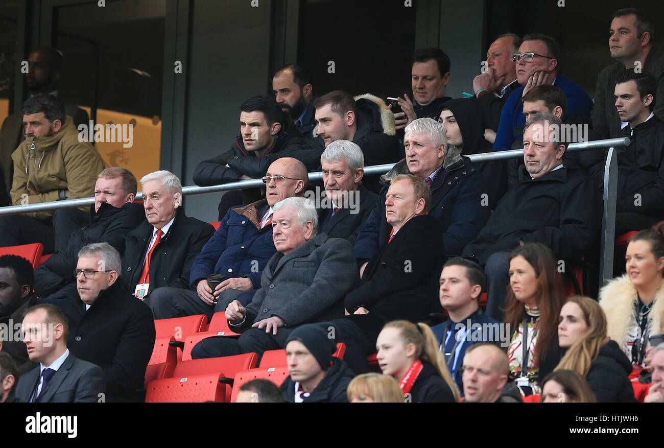 Former Liverpool players sat together in the stands during the Premier