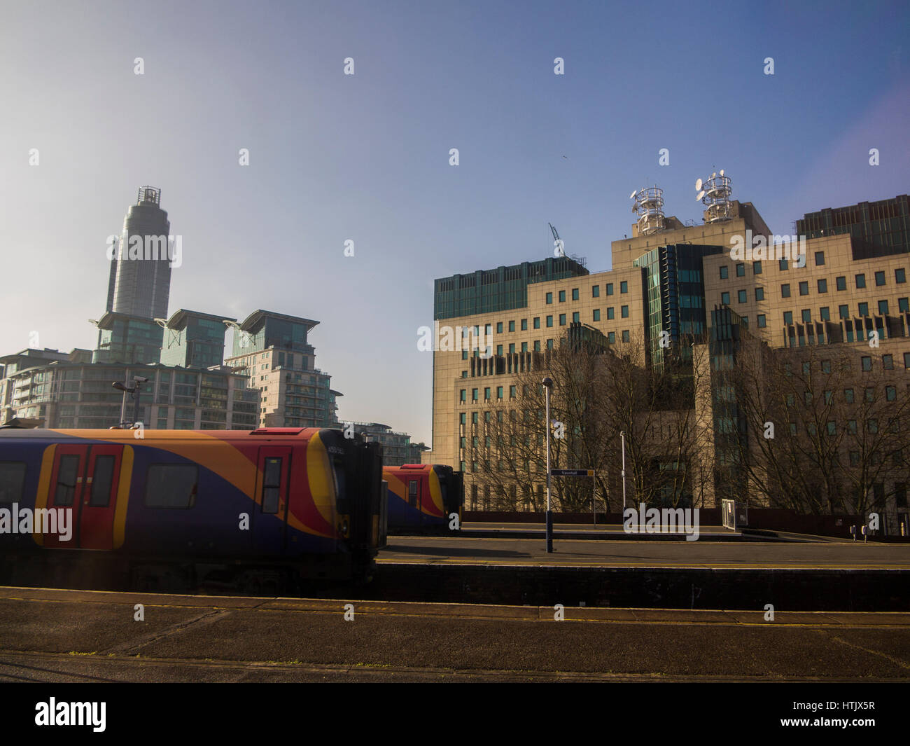 The MI5 Building and St George's Tower in London Stock Photo