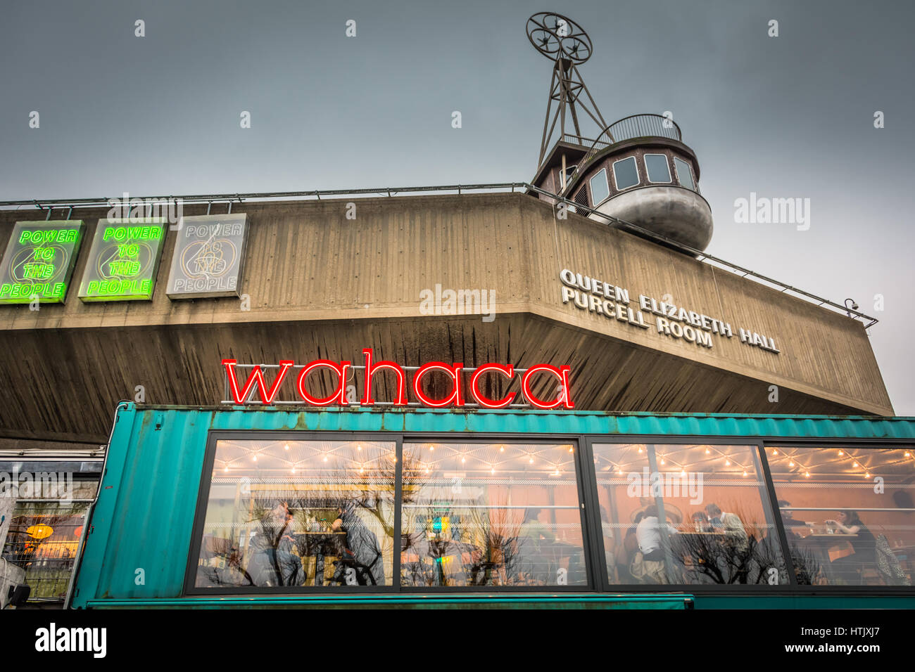 A Room for London, a boat-shaped, one-bedroom hotel moored above the Southbank Centre Stock Photo