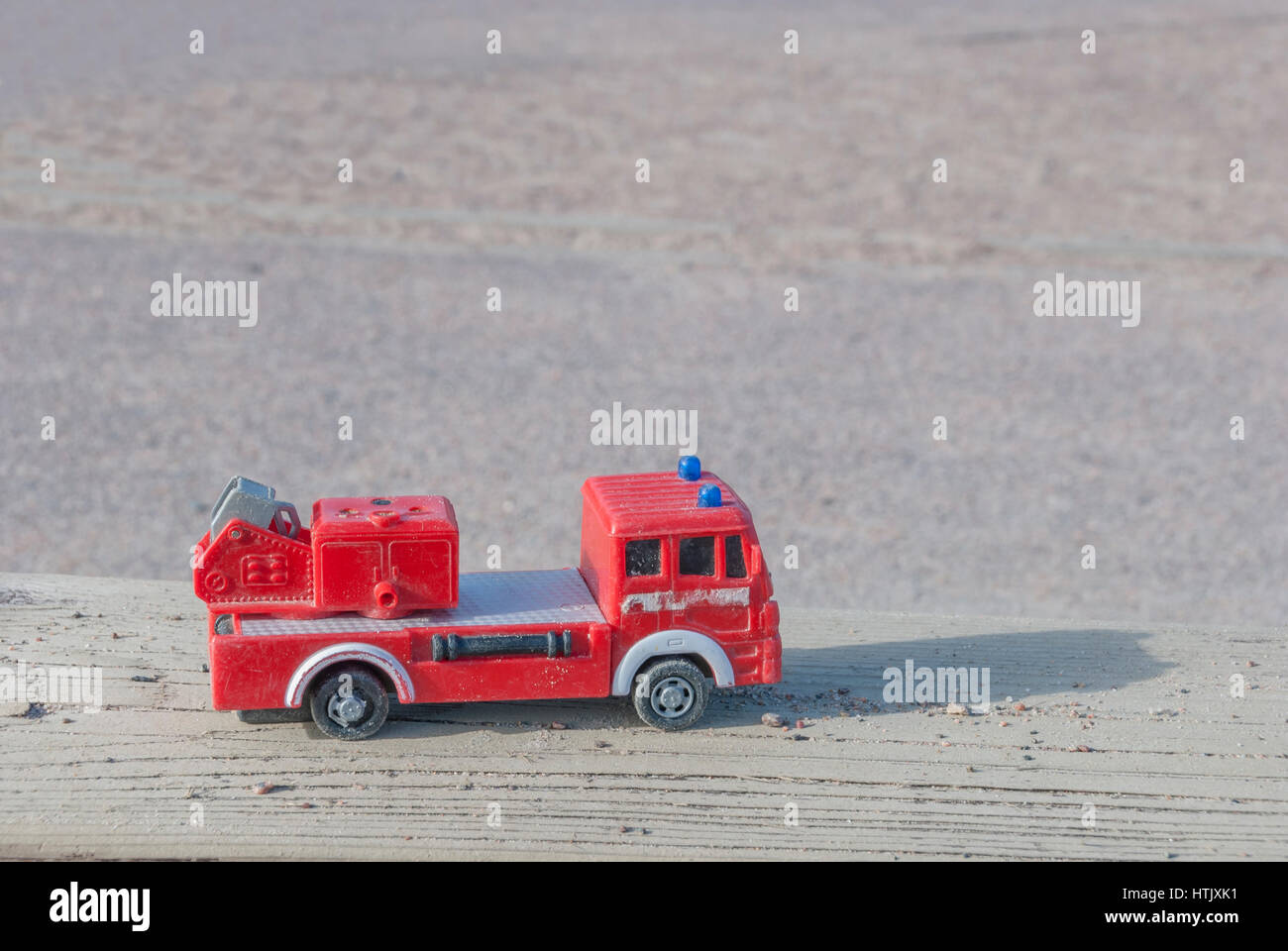 Toy fire truck background Stock Photo