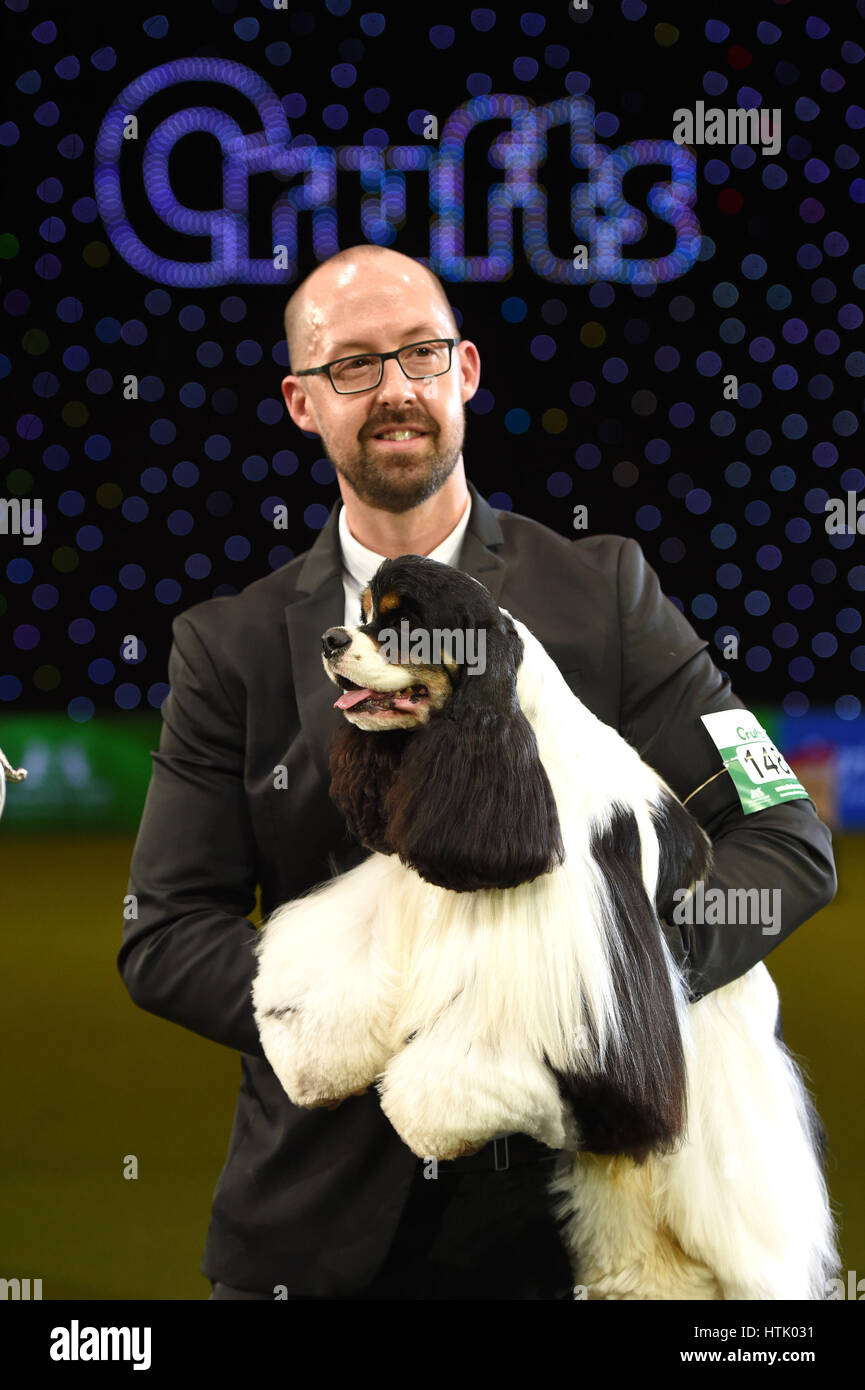 Owner Jason Lynn with Afterglow Miami Ink the American Cocker Spaniel