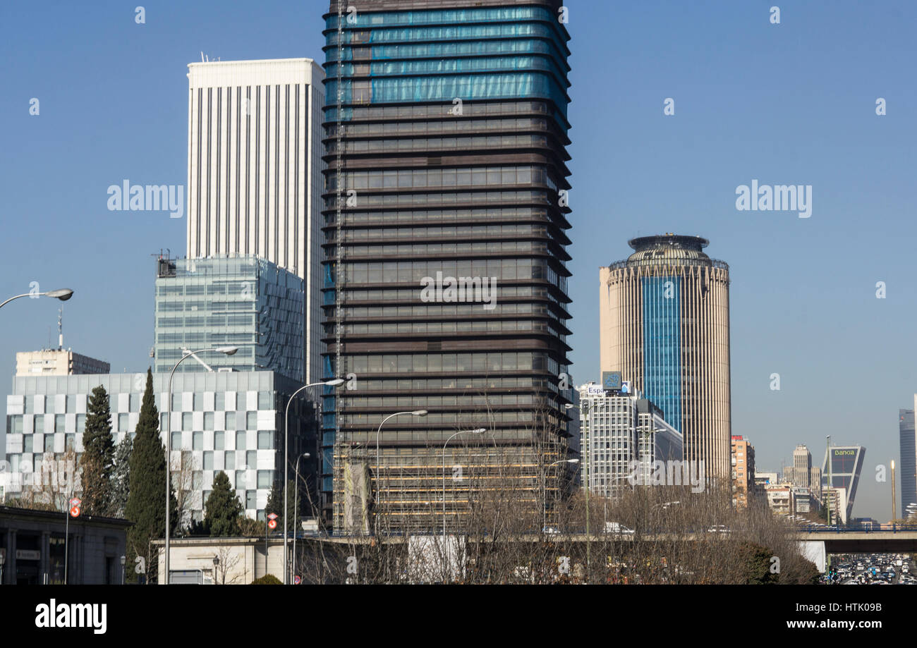 Paseo de La Castellana, Madrid city, Spain. Stock Photo