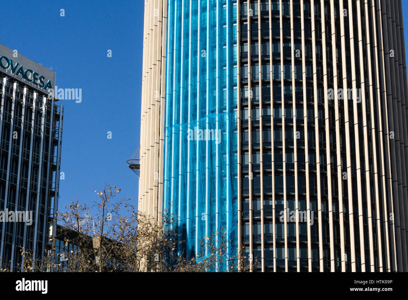 Paseo de La Castellana, Madrid city, Spain. Stock Photo