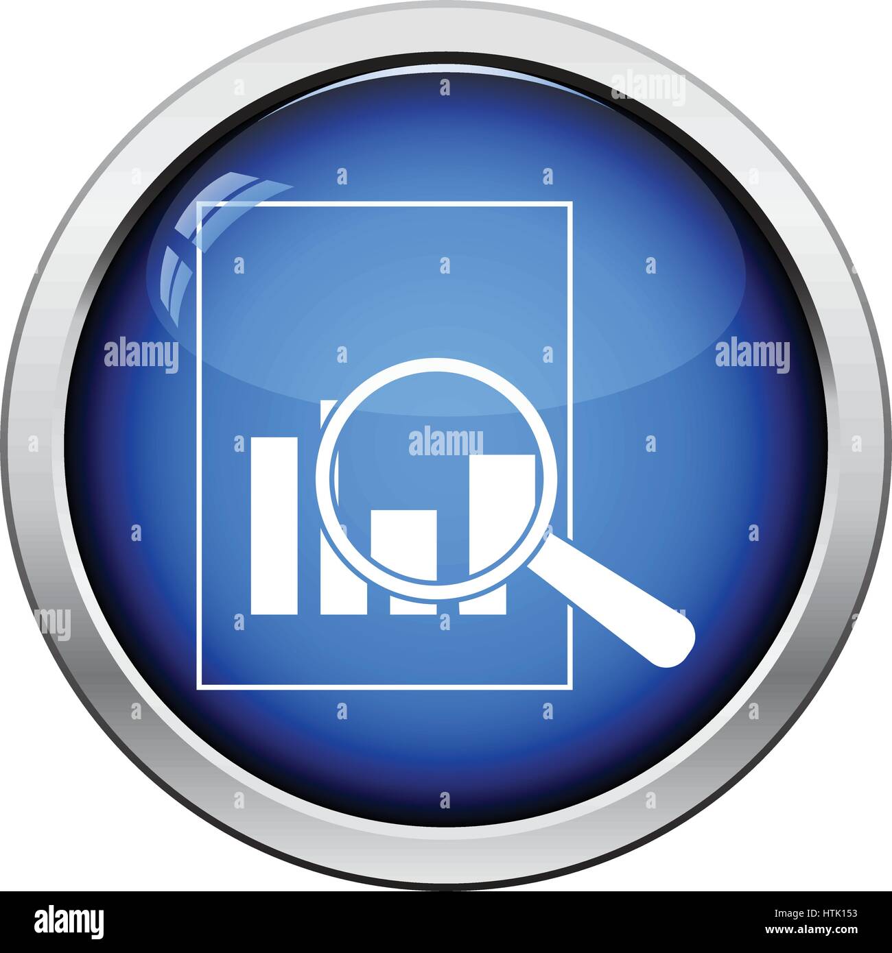 Magnificent glass on paper with chart icon. Glossy button design ...