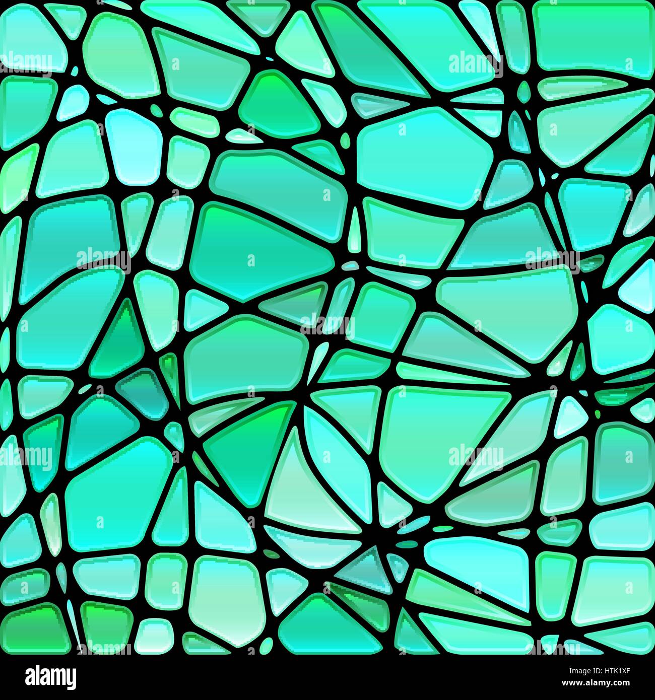 abstract vector stained-glass mosaic background - blue and teal Stock ...