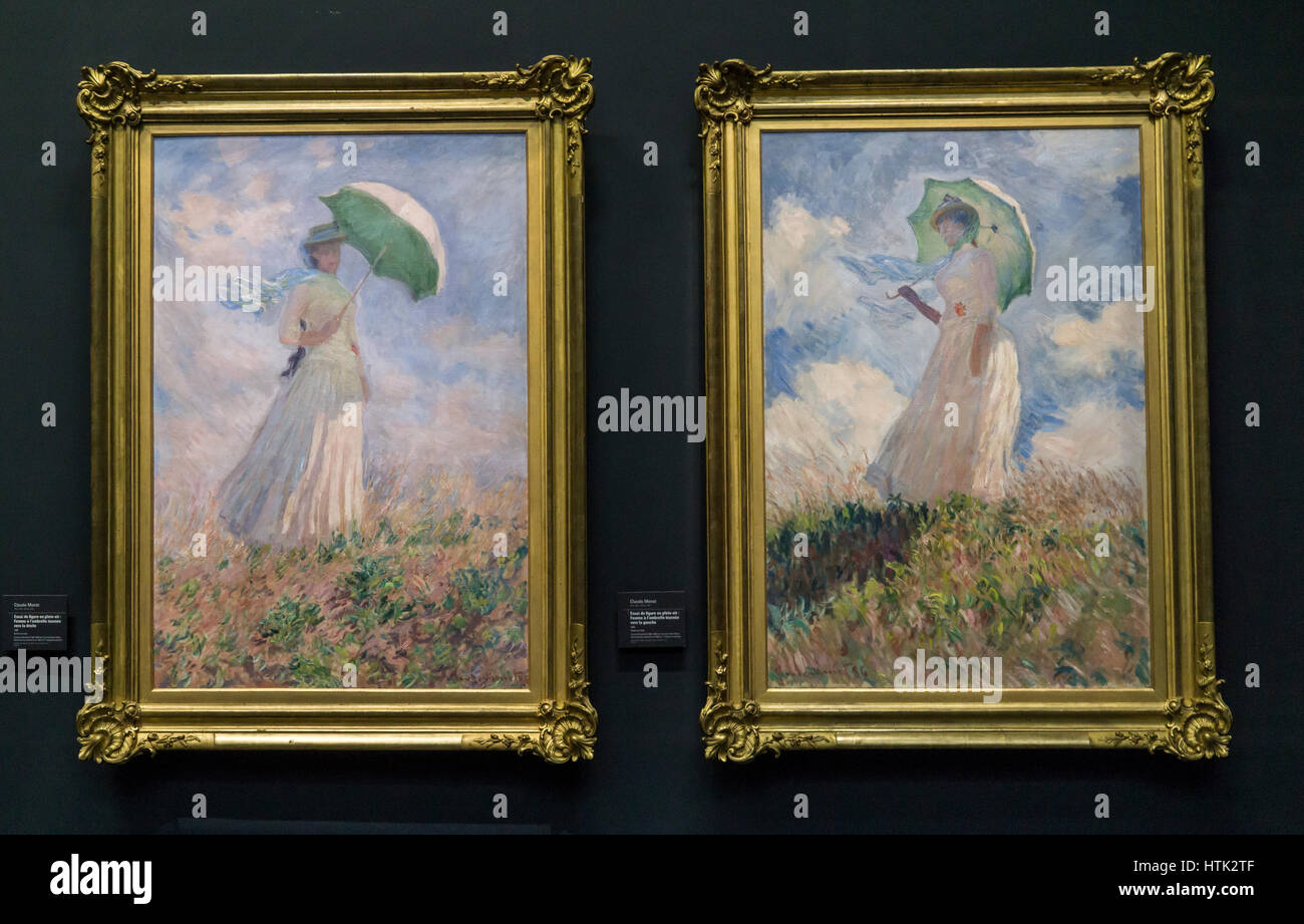 Impressionist painting at the Musee d'Orsay,Claude Monet, Paris, France. Stock Photo