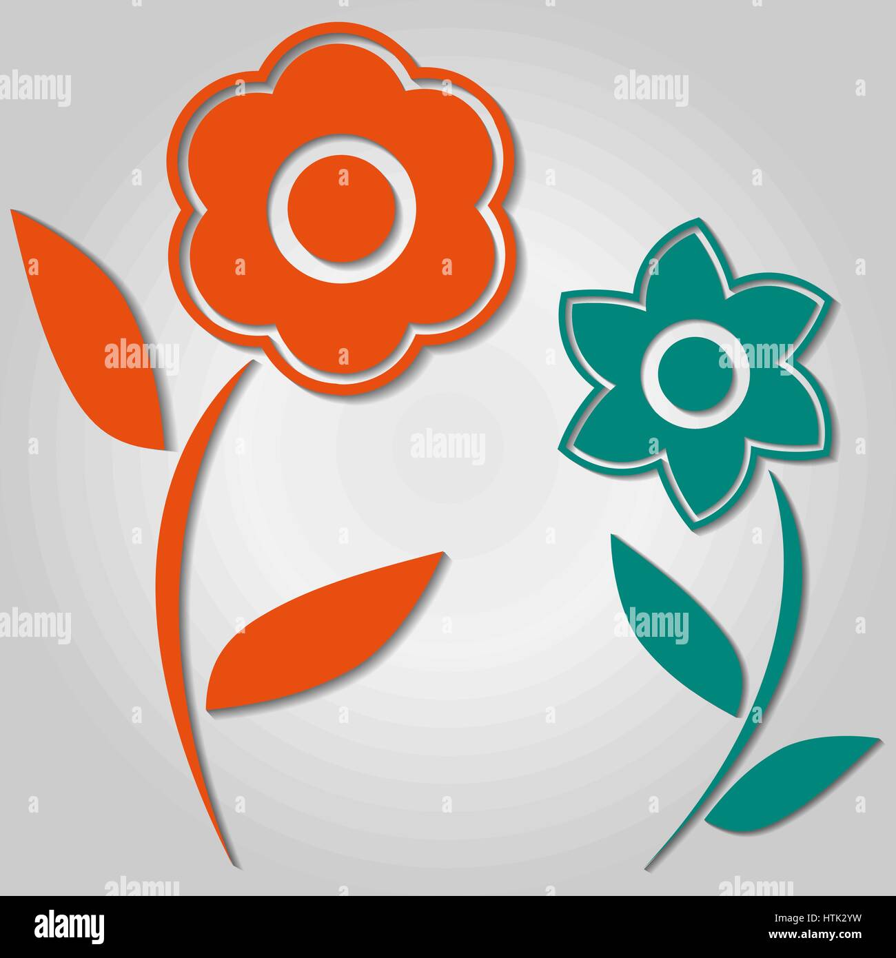Background image of various colorful flowers, vector illustration Stock