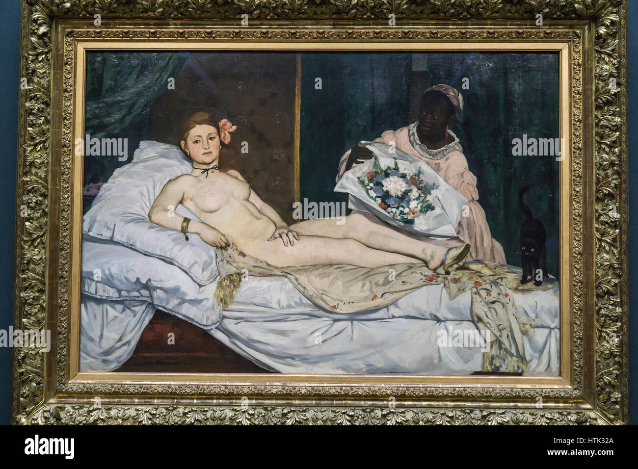 Impressionist painting at the Musee d'Orsay,Edouard Manet, Paris, France. Stock Photo