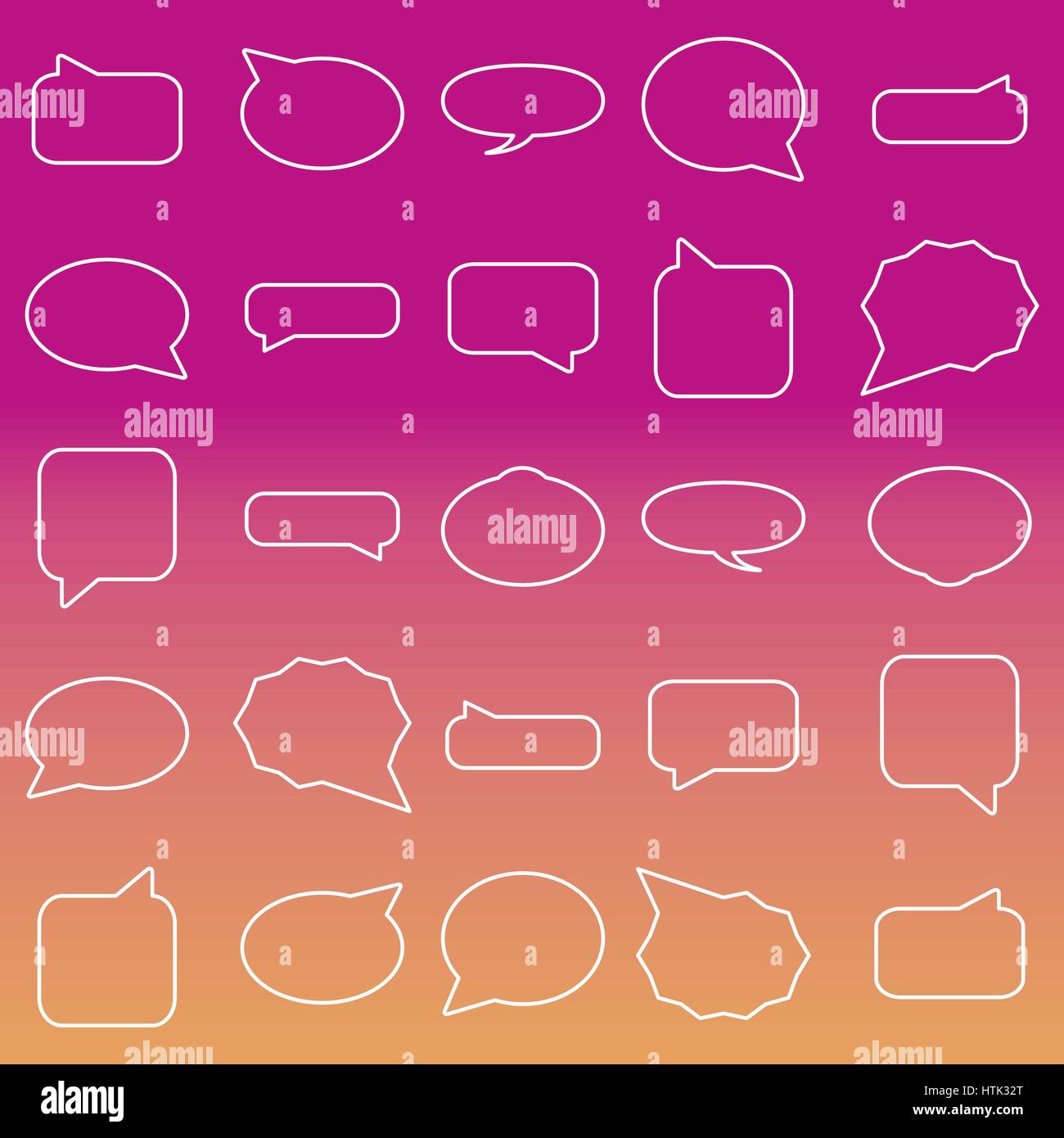Set of frames for the chat and comments from the thin lines, vector ...