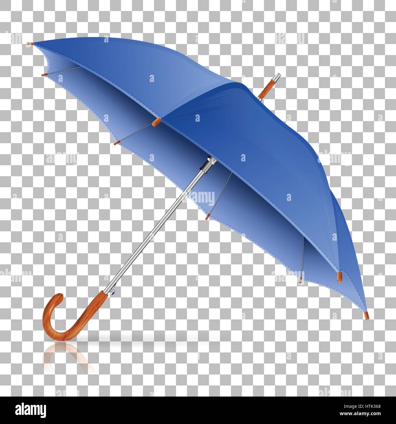 High Detailed Blue Umbrella on transparent background, isolated vector illustration Stock Vector