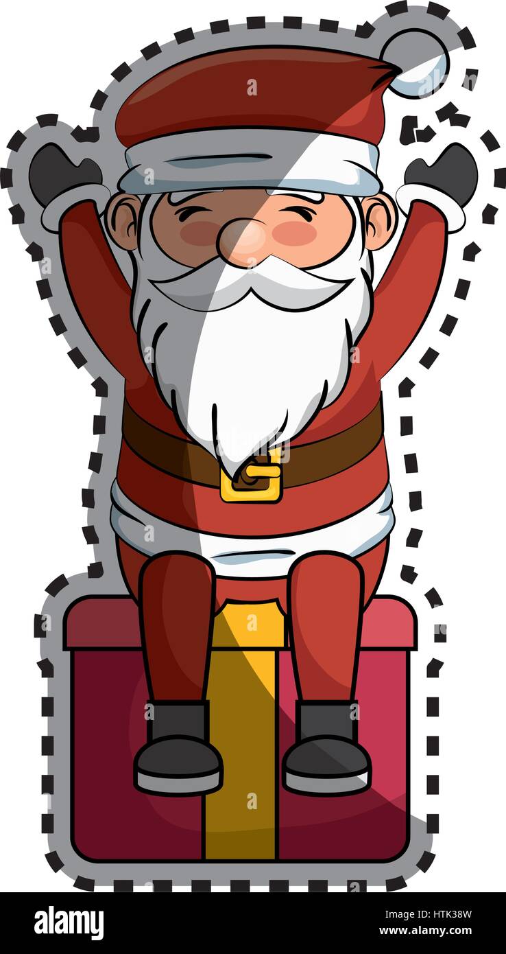 happy merry christmas santa claus card Stock Vector Image & Art - Alamy