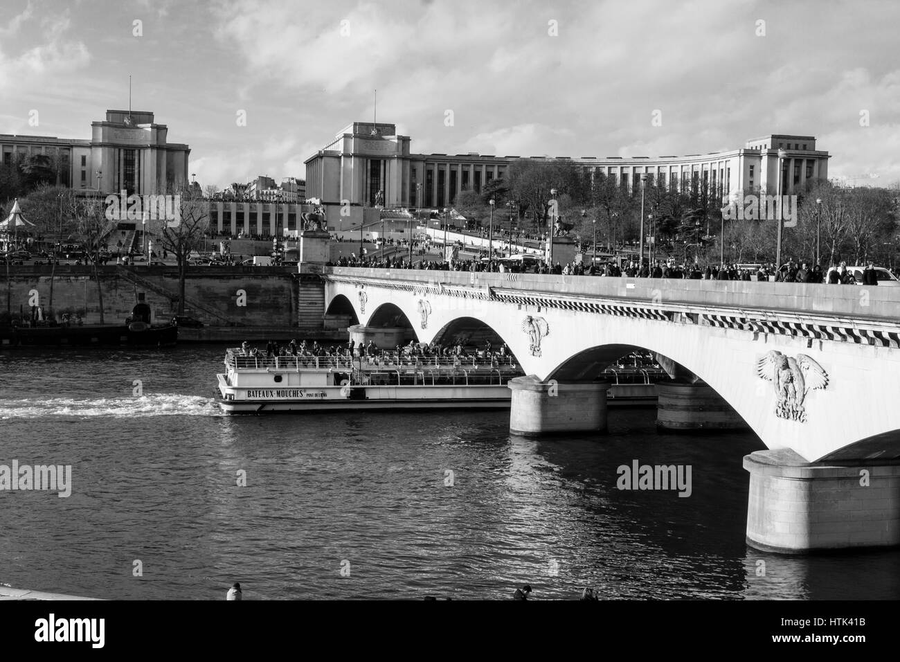 The seine and the jena bridge Black and White Stock Photos & Images - Alamy