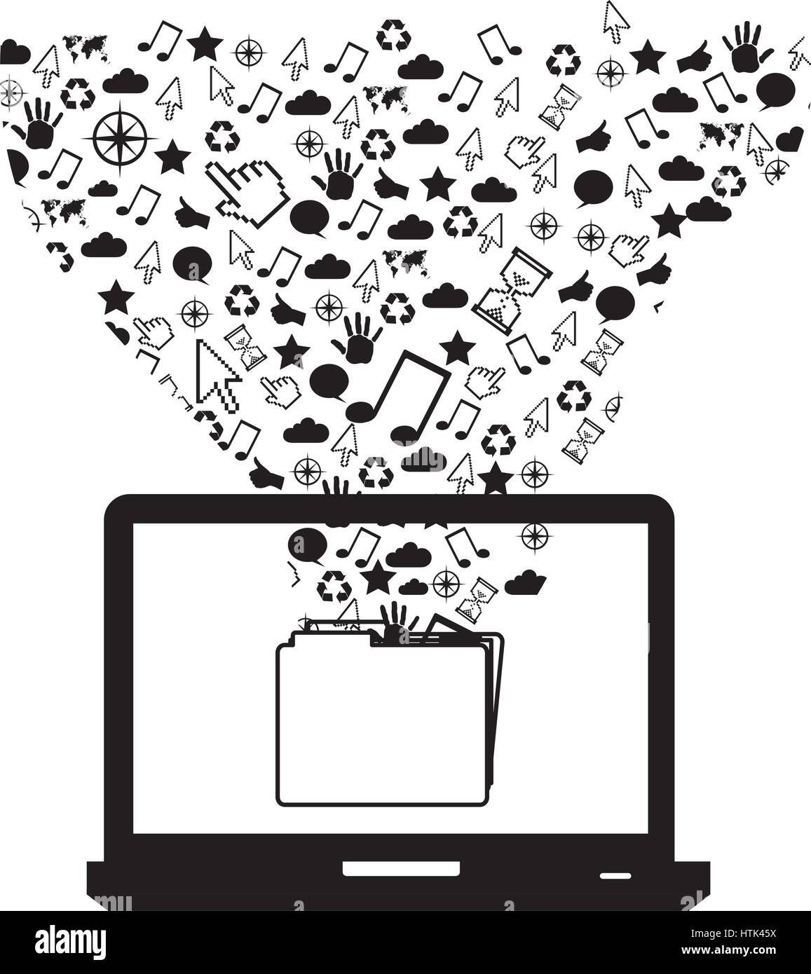 figure computer with technological icon Stock Vector Image & Art - Alamy