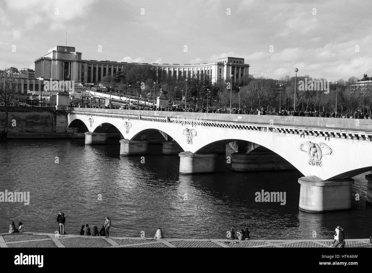 The seine and the jena bridge Black and White Stock Photos & Images - Alamy