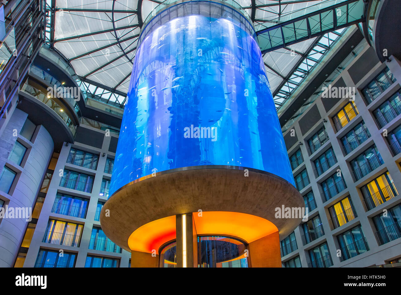 The Aquadom at Radisson Blu Hotel, Berlin, Germany Stock Photo