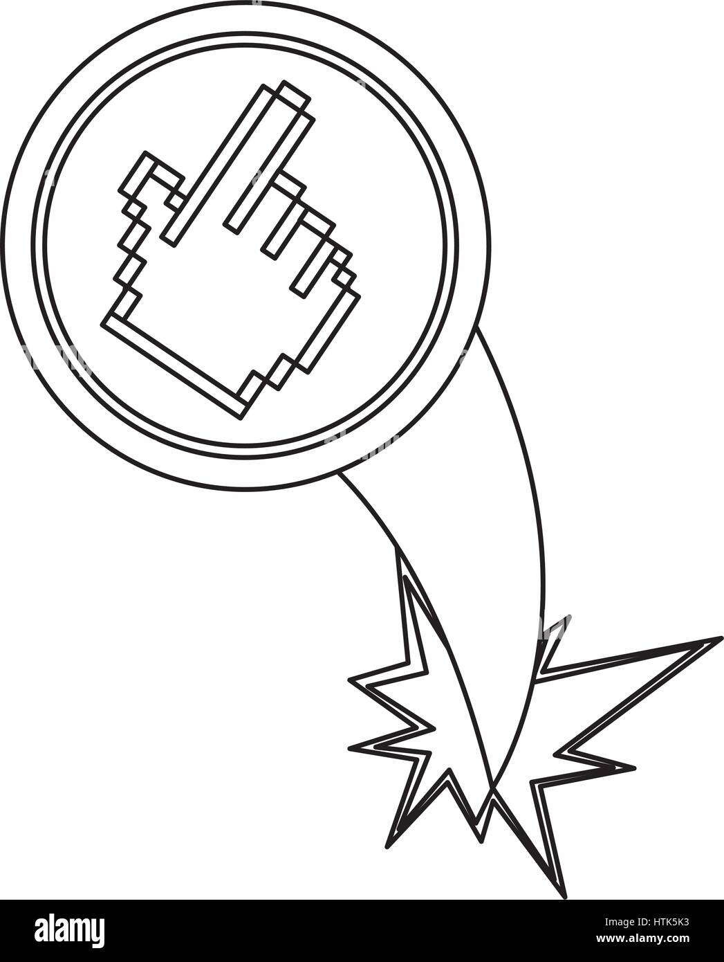 figure hand cursor with hole icon Stock Vector Image & Art - Alamy