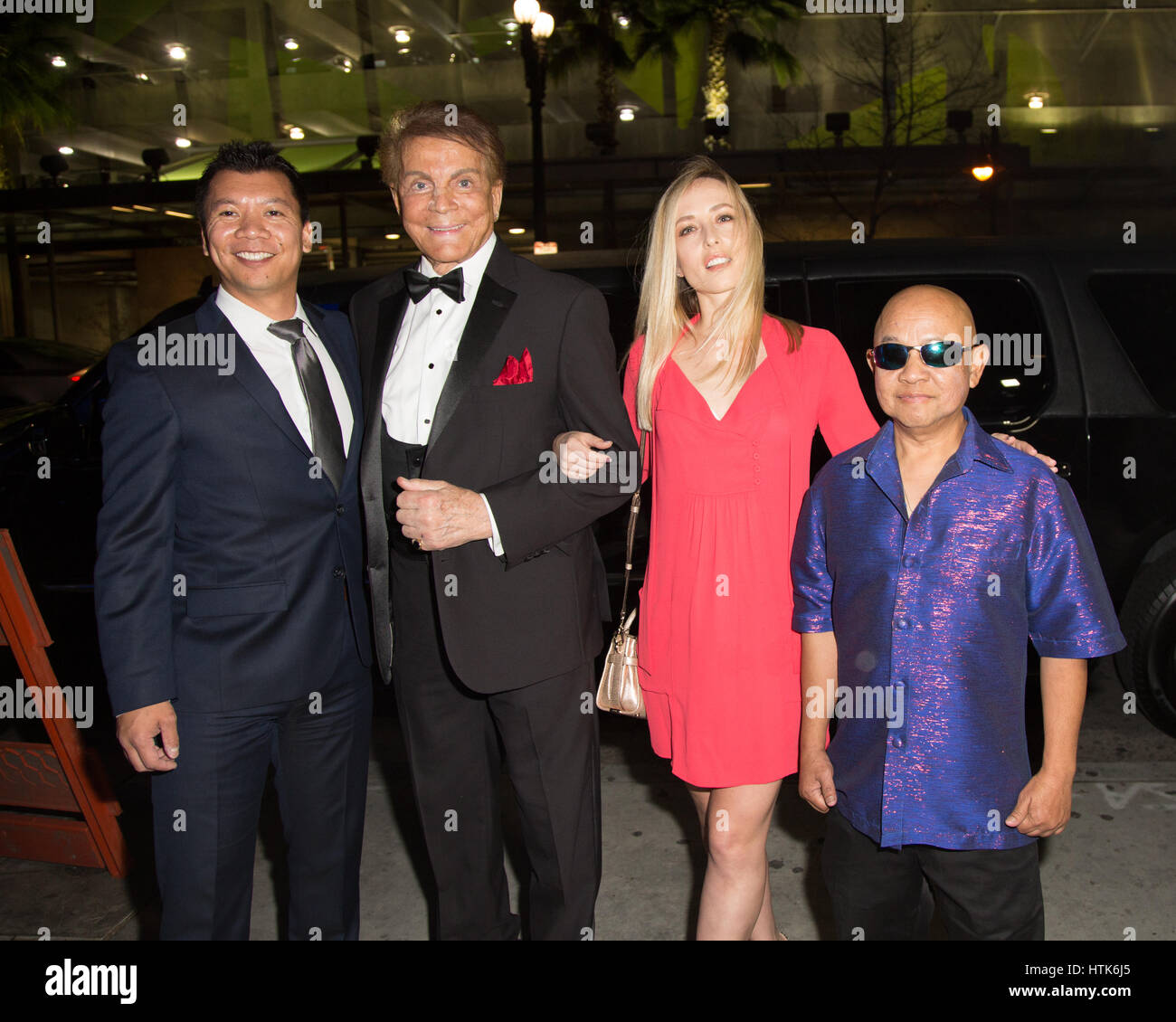 Los Angeles, California, USA. 11th March, 2017. Actor Jon Miguel, actor Mel Novak, actress Olya Lvova, and actor David Prak arrive at the world premiere of   'Syndicate Smasher', an action-packed crime thriller movie, at the Downtown Independent Theatre in Los Angeles, California, on March 11, 2017. © Sheri Determan/Alamy Live News Stock Photo