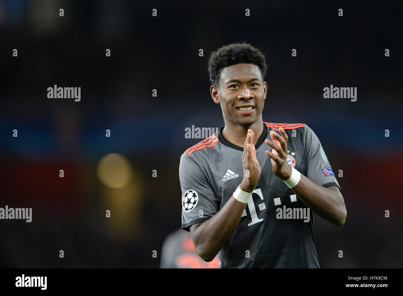 Munich's David Alaba celebrates the victory after the Champions League ...