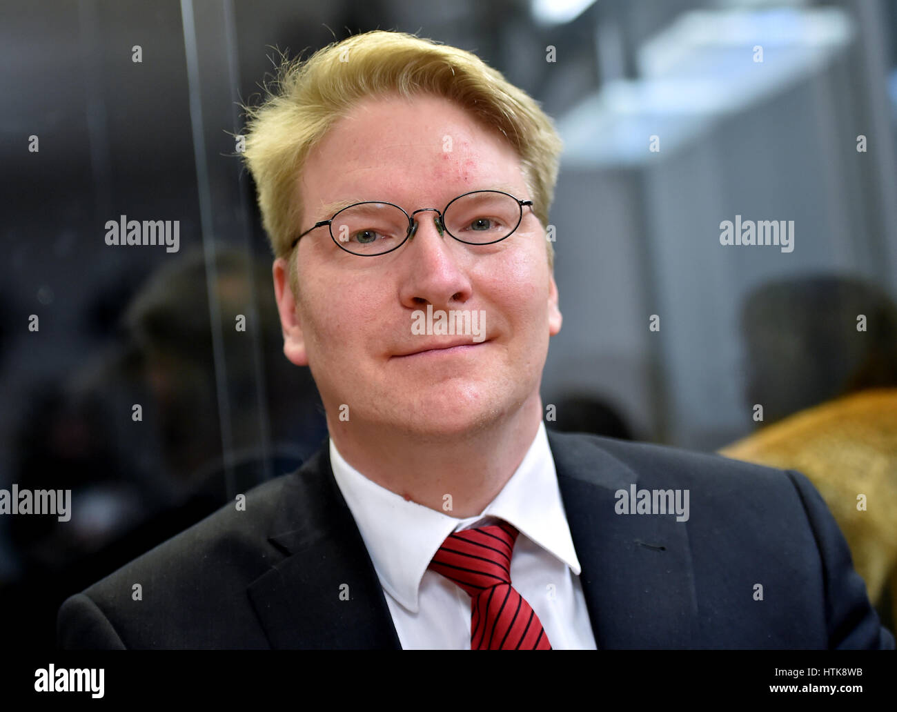 Berlin, Germany. 24th Feb, 2017. Christian Kott, the national chairman of the Liberal Conservative Reformers (LKR), a German political party founded by break-away members of the Alternative for Germany (AfD), at a hunting event in Berlin, Germany, 24 February 2017. Photo: Britta Pedersen/dpa-Zentralbild/ZB/dpa/Alamy Live News Stock Photo