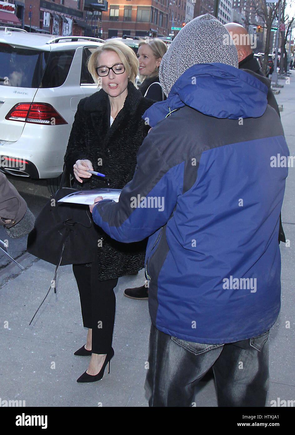New York, USA 13th March 2017 Gillian Anderson at CBS this Morning to promote her book 'We: A Manifesto For Women Everywhere' in New York, New York on March 13 2017 Stock Photo