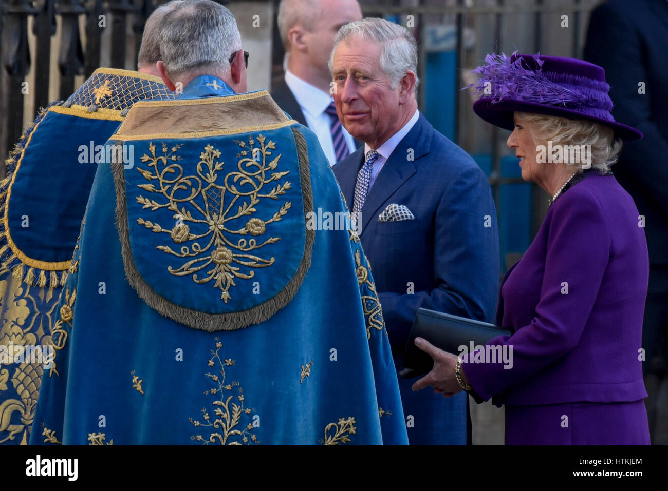 London, UK. 13th Mar, 2017. Prince Charles and the Duchess of Cornwall arrive at Westminster Abbey to attend the annual church service on Commonwealth Day. Credit: Stephen Chung/Alamy Live News Stock Photo