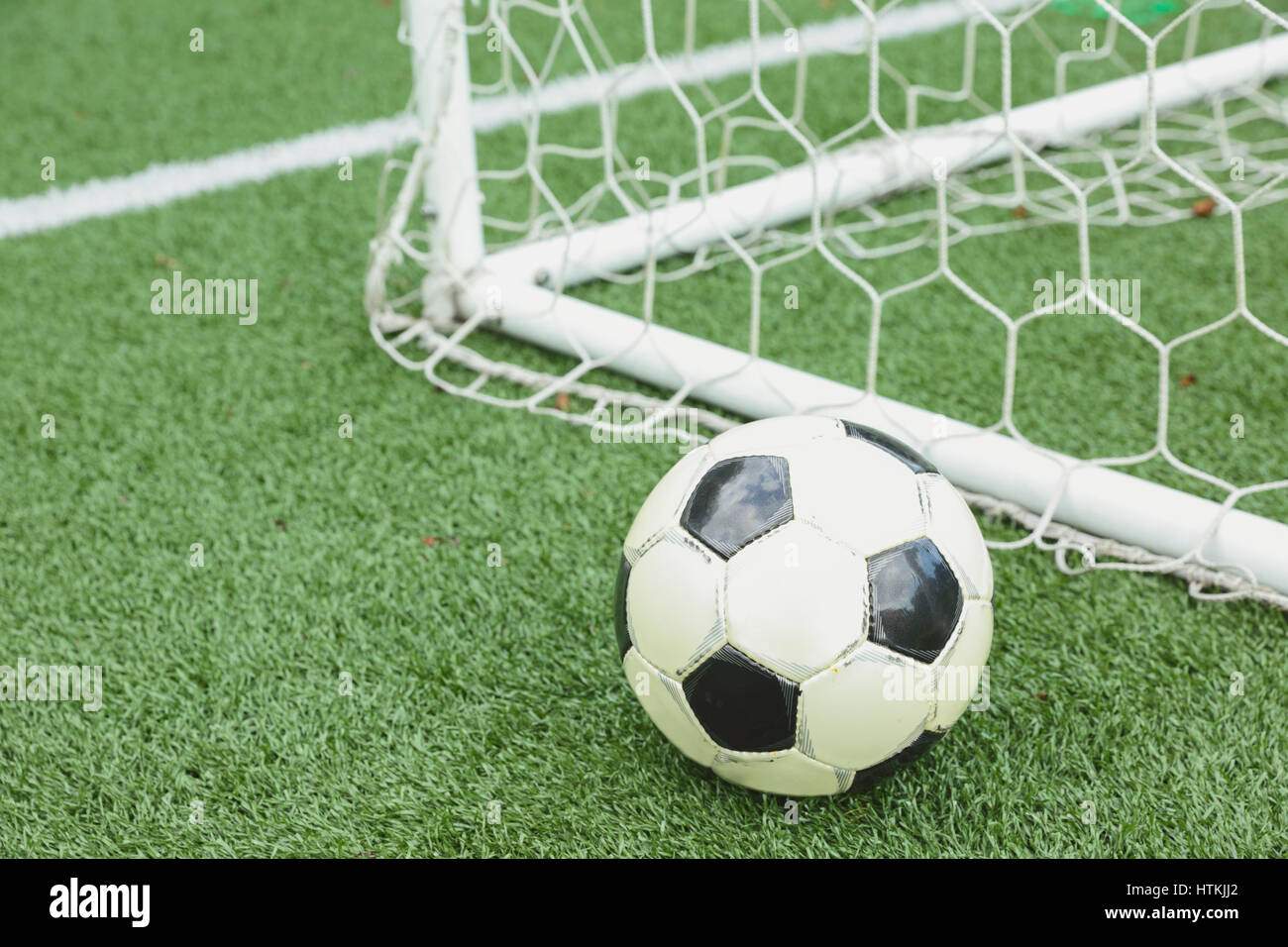 Soccer ball on grass Stock Photo Alamy