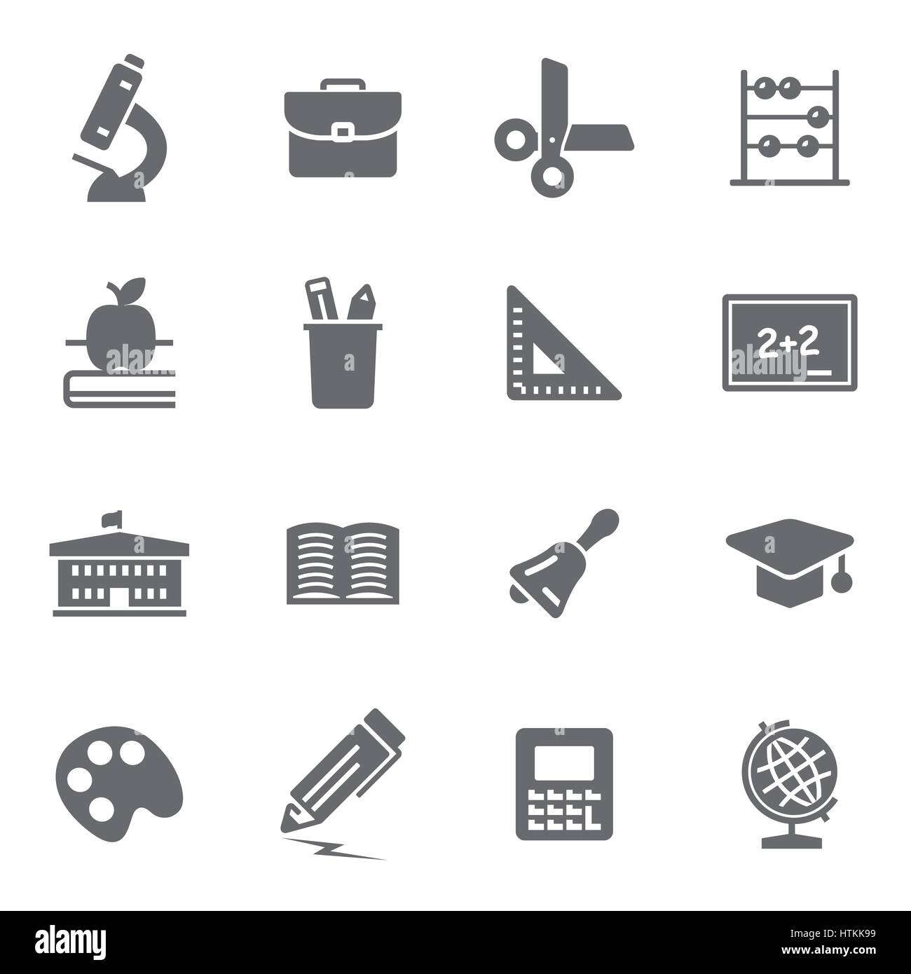 Vector black education icons set on white background Stock Vector Image