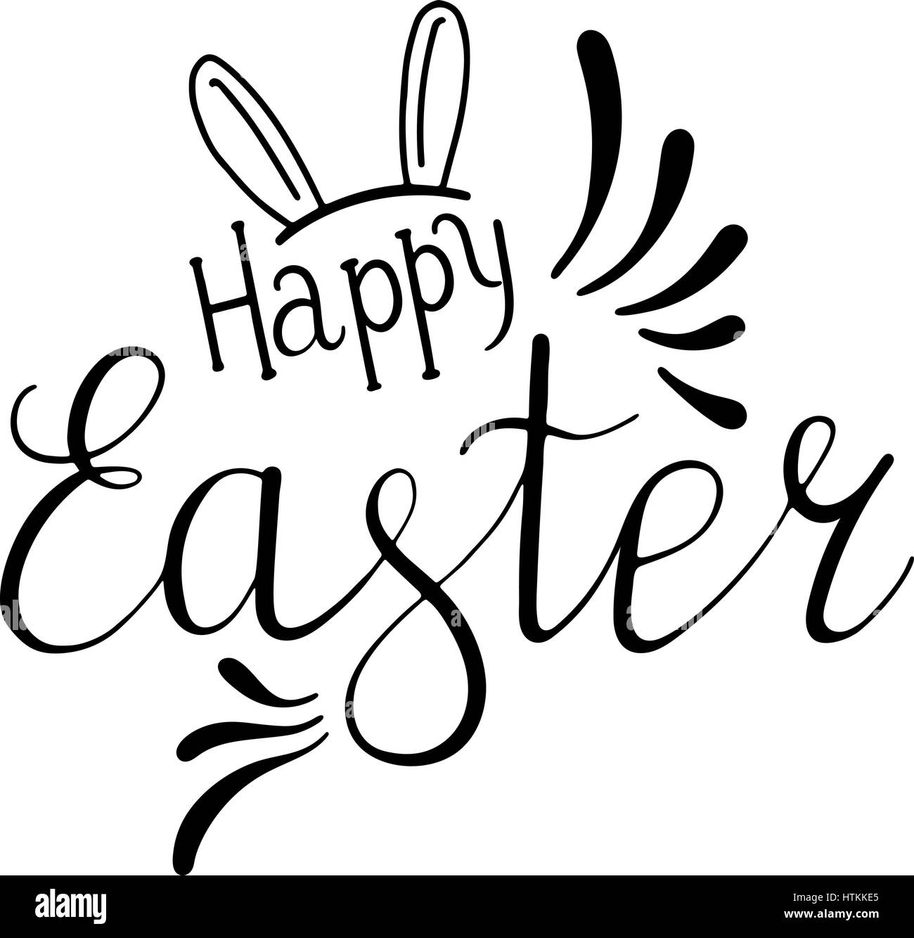 Happy Easter Lettering Egg. Vector illustration Stock Vector Image ...