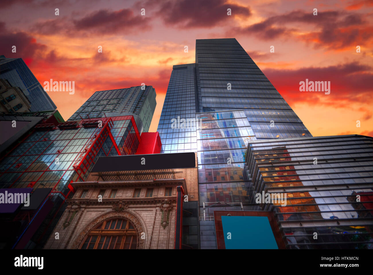 New York City Manhattan Skyline, U.S.A. colorful sunset Stock Photo - Alamy