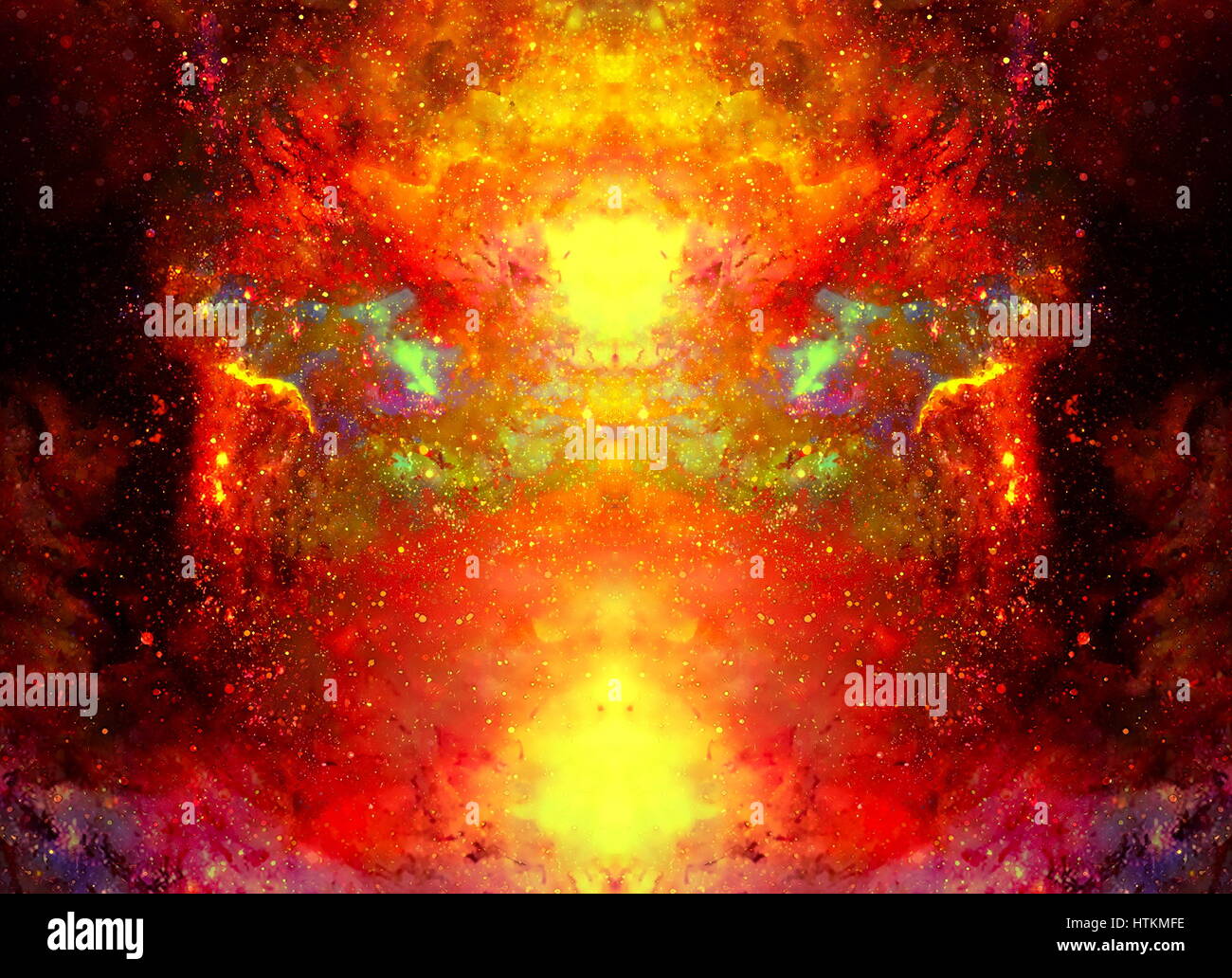 Cosmic space and stars, color cosmic abstract background. Fire effect ...