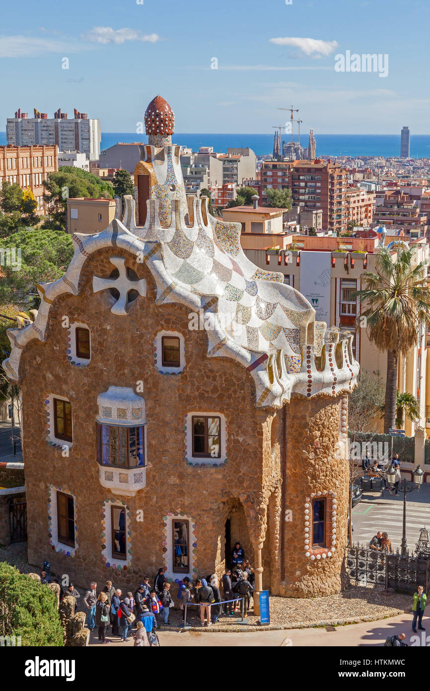 View of Barcelona from Park Güell, Catalonia, Spain. Stock Photo