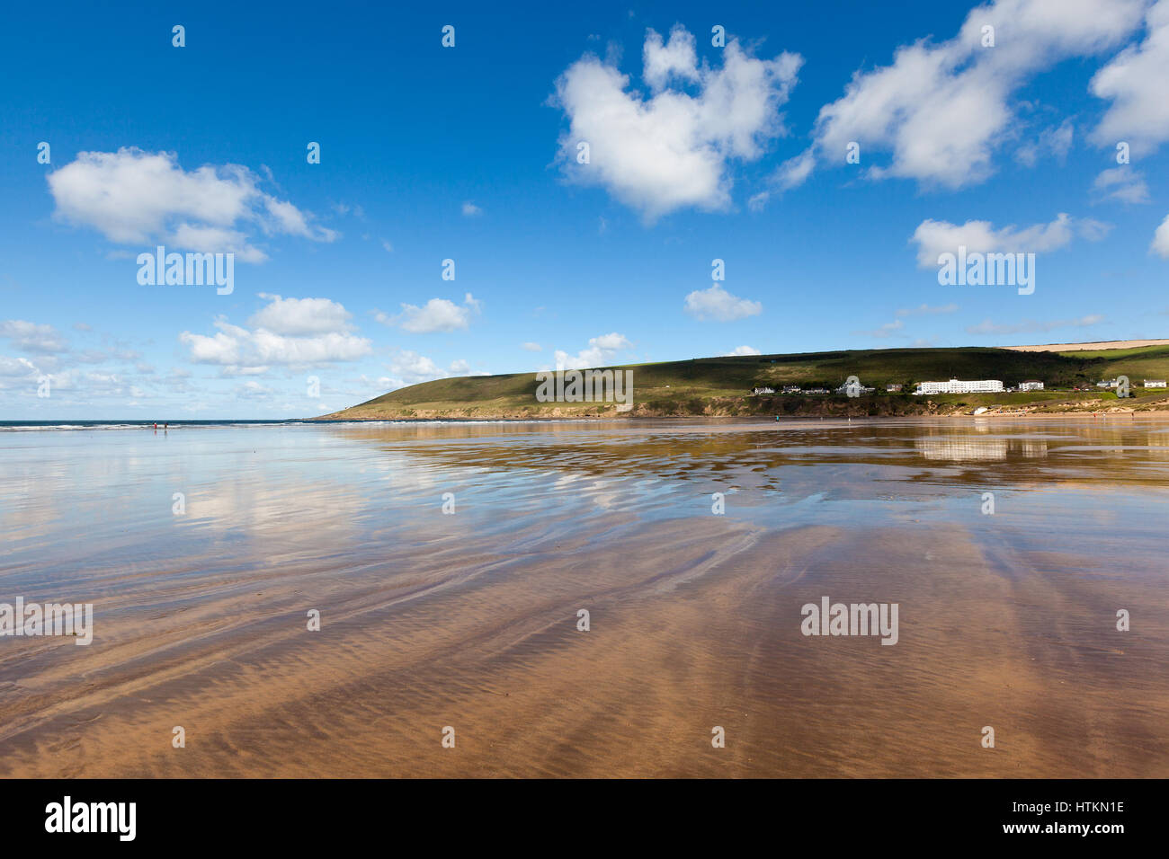 Vast stretch of sandy beach at Saunton Sands in North Devon, England, UK. Stock Photo