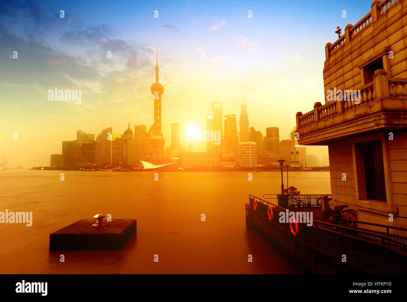 modern city at sunrise,Shanghai skyline Stock Photo - Alamy