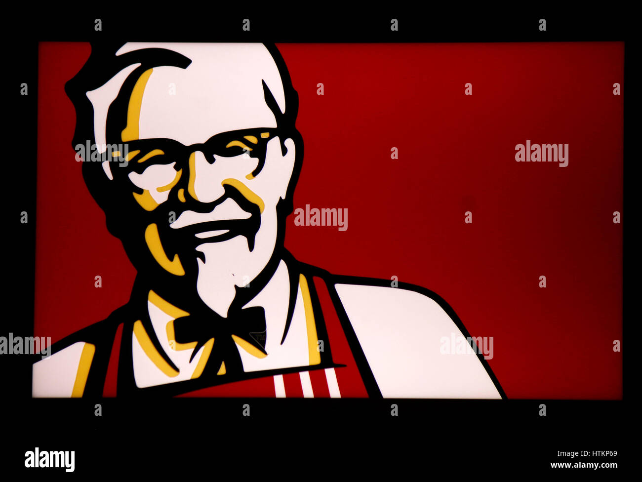 das Logo der Marke/ the logo of the brand "KFC Kentucky Fried Chicken", Berlin. Stock Photo