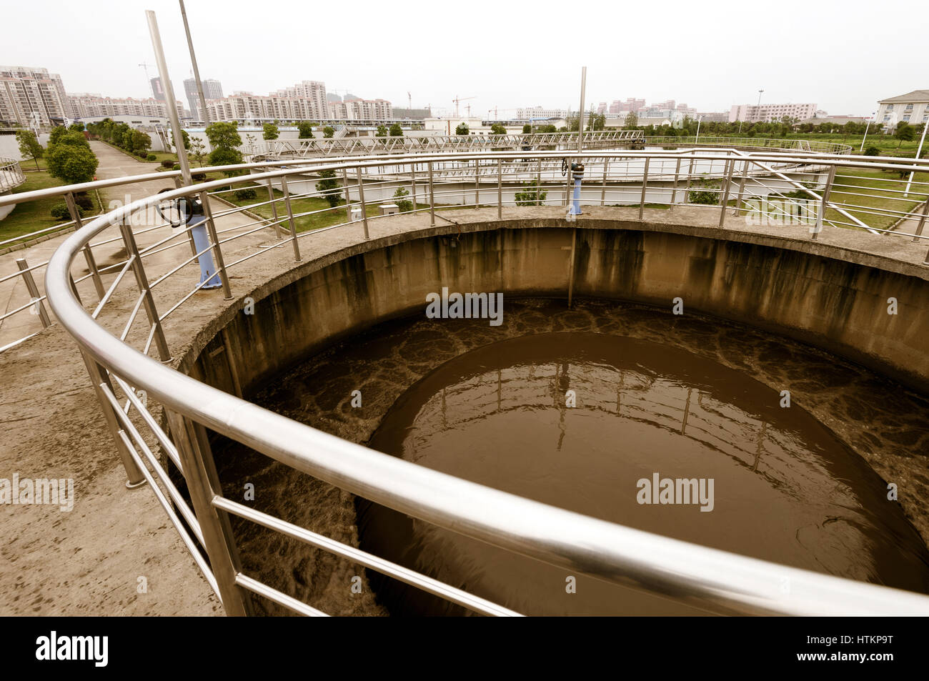 Modern urban wastewater treatment plant Stock Photo - Alamy