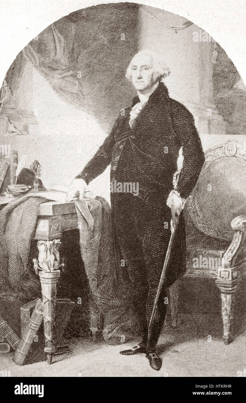 Carte De Visite Of George Washington 19th Century Based On The Lansdowne Portrait Stock Photo Alamy