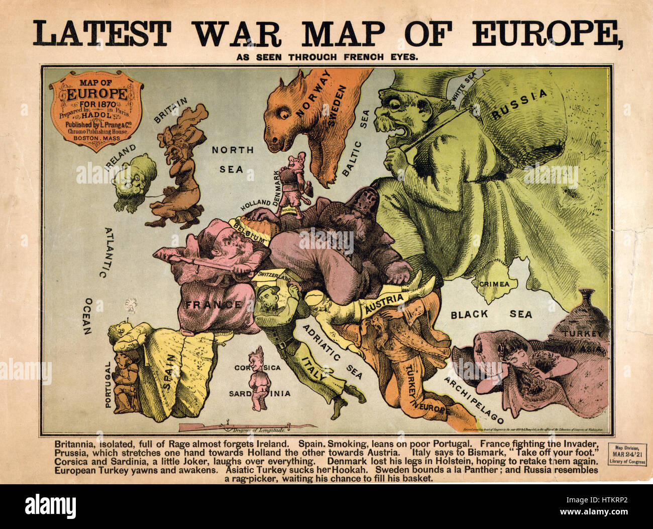 Latest War Map of Europe 1870