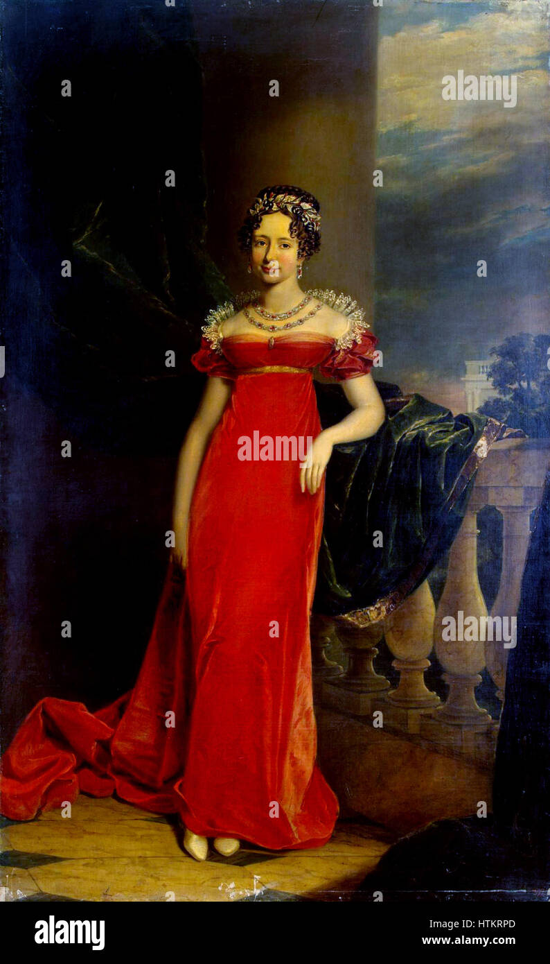 Portrait of  Maria Pavlovna of Russia by G.Dawe  1822 Stock Photo