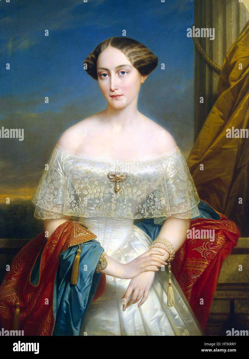 Portrait of  Olga Nikolaevna of Wurtemberg by N.De Keyser 1848 Stock Photo