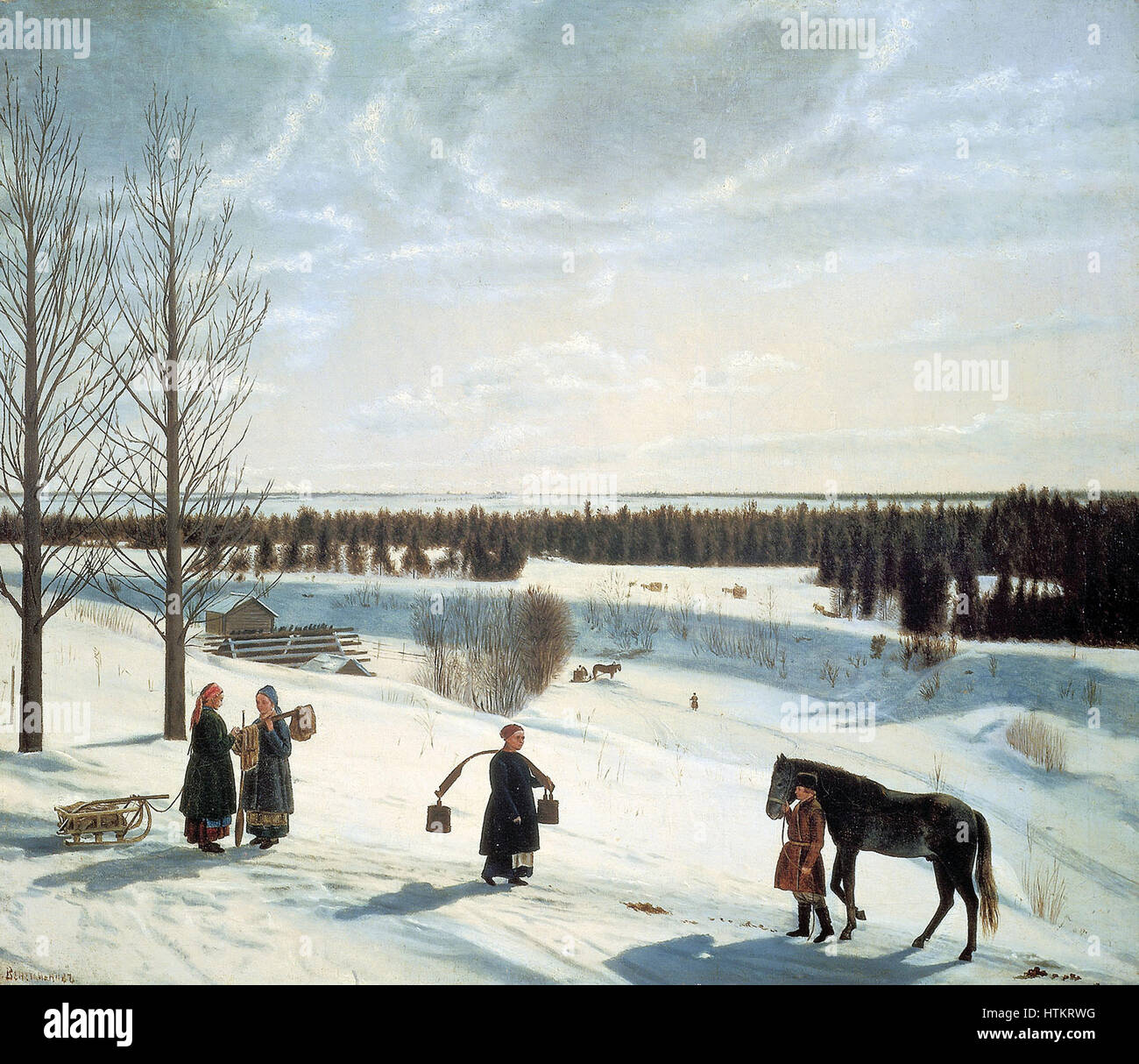 Russian winter painting hi-res stock photography and images