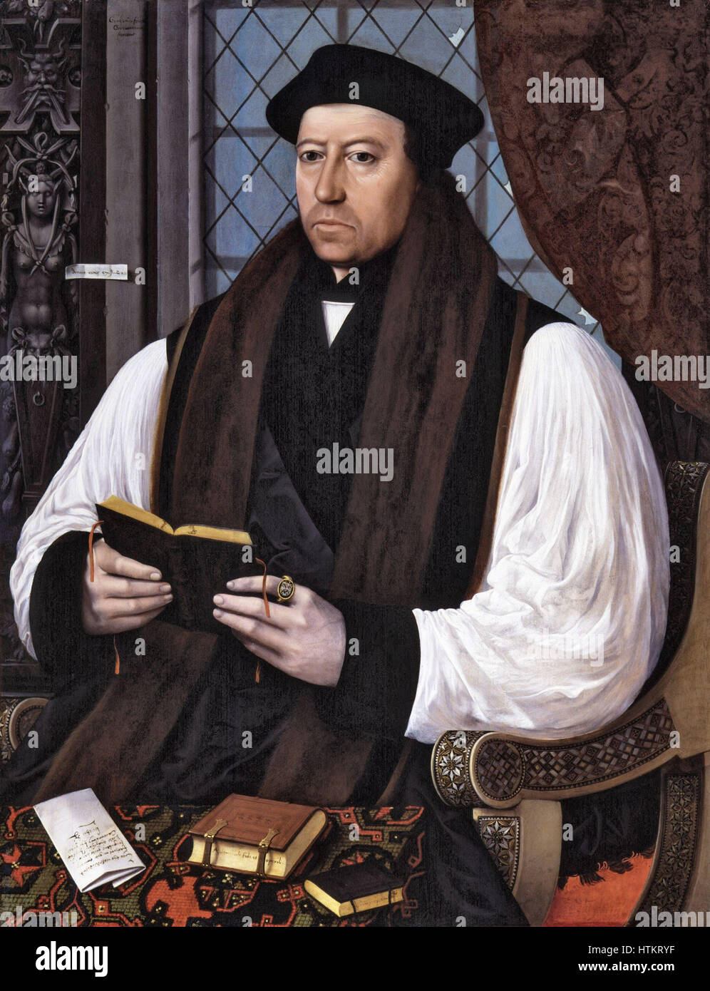 Portrait of Thomas Cranmer by Gerlach Flicke Stock Photo - Alamy